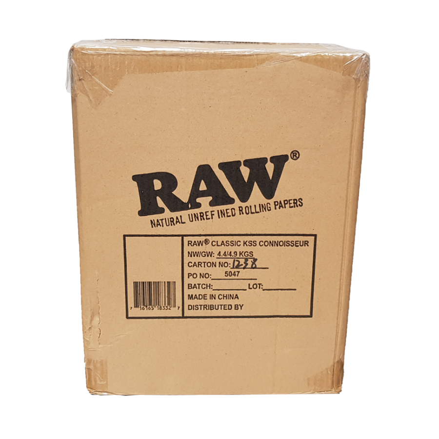 RAW Classic Connoisseur King Size Slim Rolling Papers with Tips (Pack of 24)