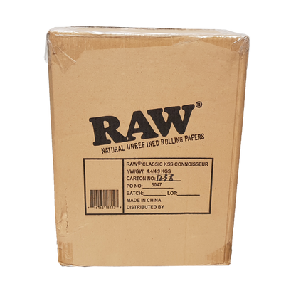 RAW Classic Connoisseur King Size Slim Rolling Papers with Tips (Pack of 24)