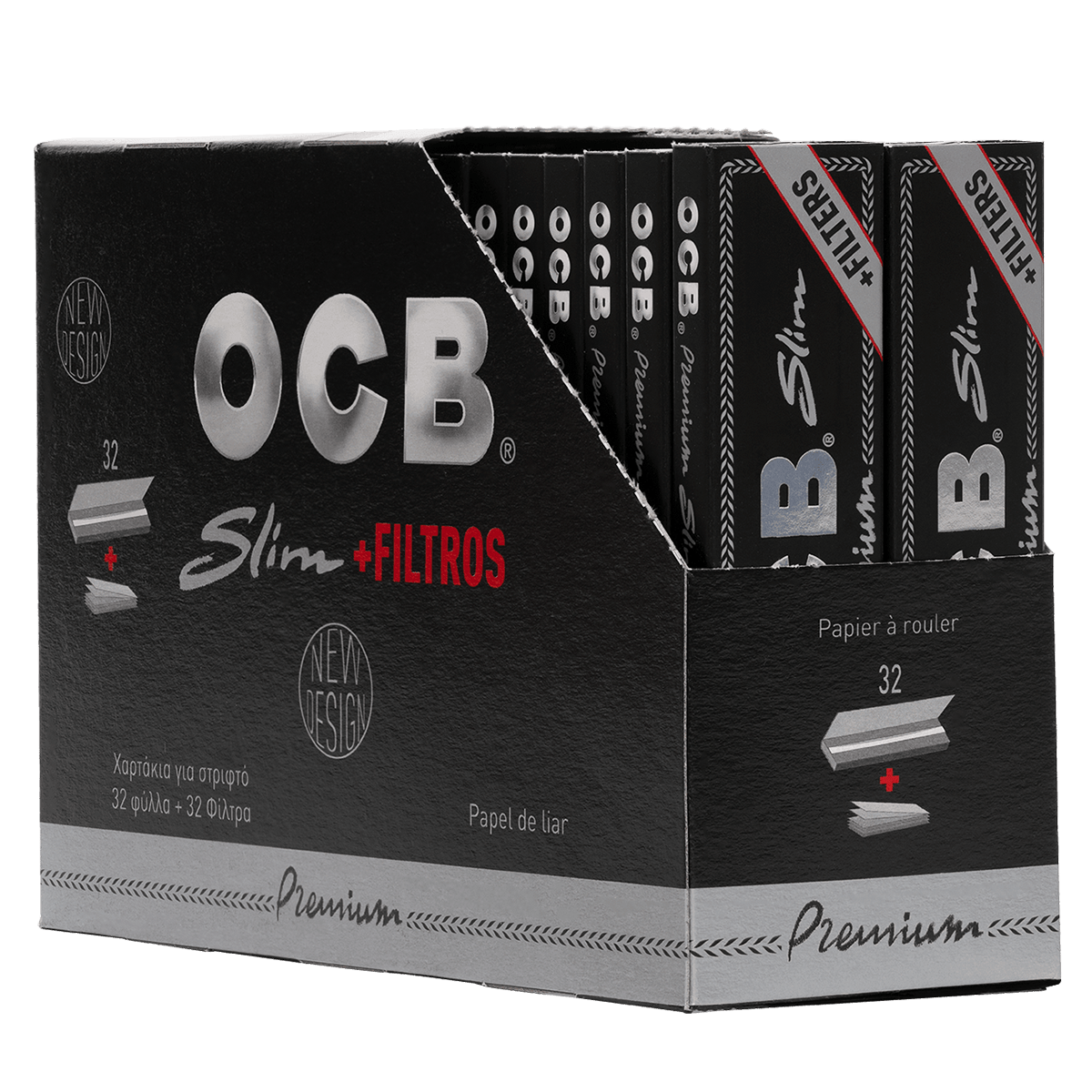 OCB Black Premium King Size Slim with Tips