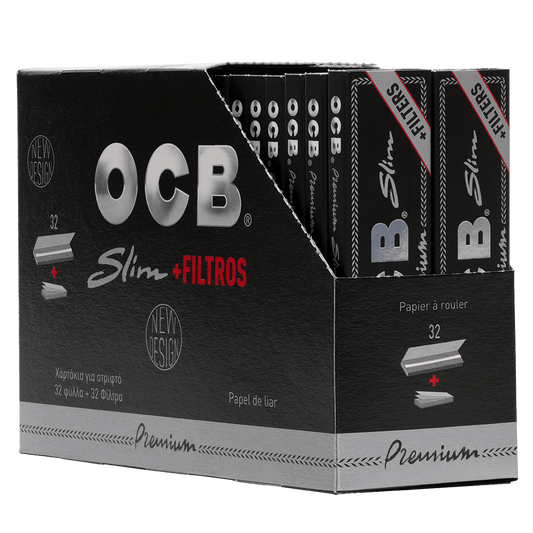 OCB Black Premium King Size Slim with Tips