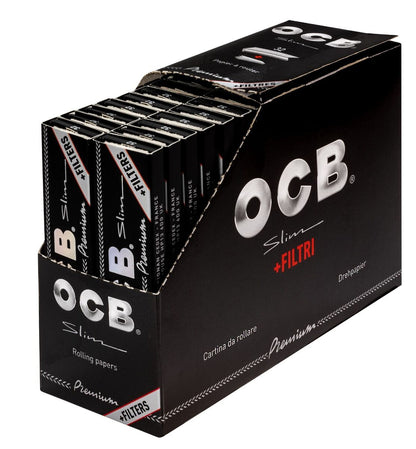 OCB Black Premium King Size Slim with Tips